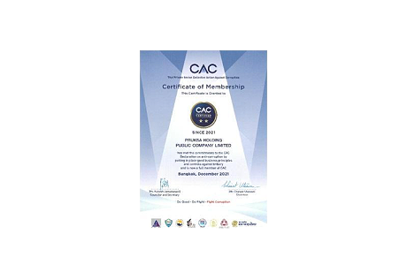 Certificate of Membership  By Thai Private Sector Collective Action Against Corruption (CAC)