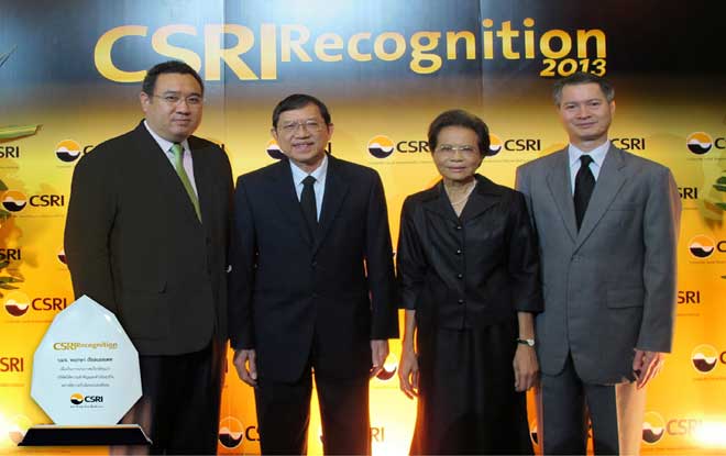 Pruksa Real Estate receives 2013 CSRI Recognition Award